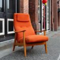 1960s Swedish Teak High Back Reclining Chair