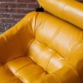 1970s Brazilian MP97 Leather High Back Lounge Chair by Percival Lafer